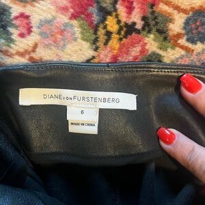 DVF leather pencil skirt